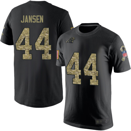 Carolina Panthers Men Black Camo J.J. Jansen Salute to Service NFL Football #44 T Shirt